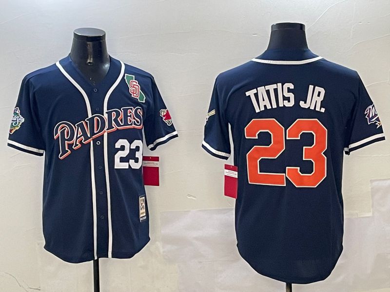 Men San Diego Padres 23 Tatis jr Blue Throwback Game 2025 Nike MLB Jersey style 3122